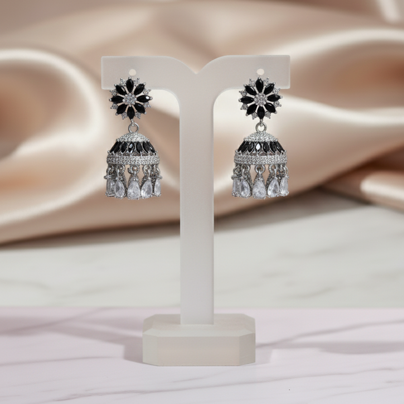Noir Petal Jhumka