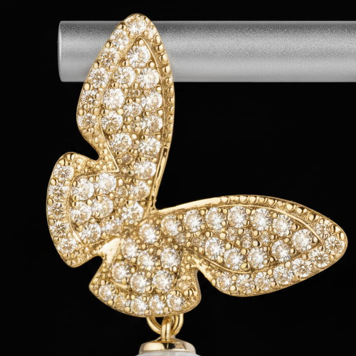 Celestia Butterfly Pearl Earrings