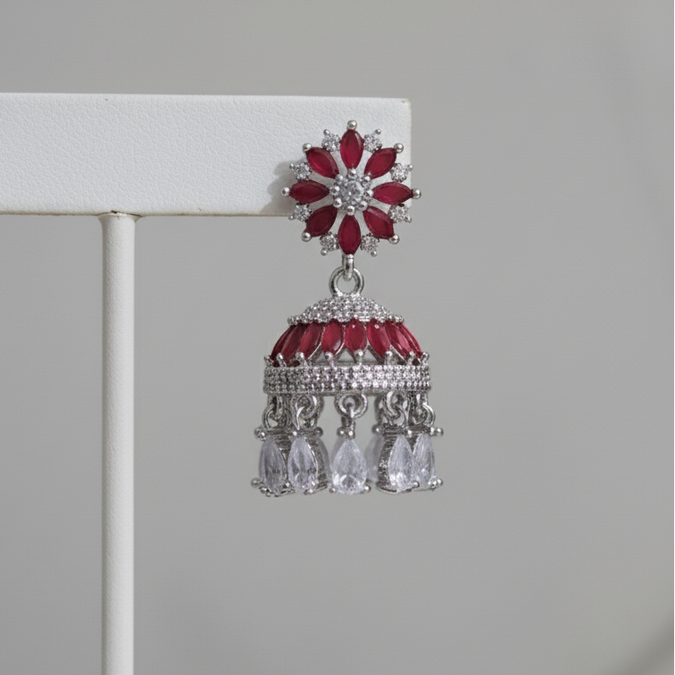 Crimson Radiance Jhumka