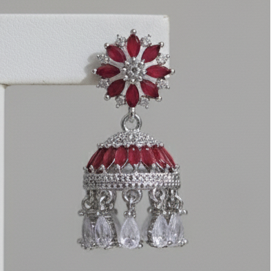Crimson Radiance Jhumka