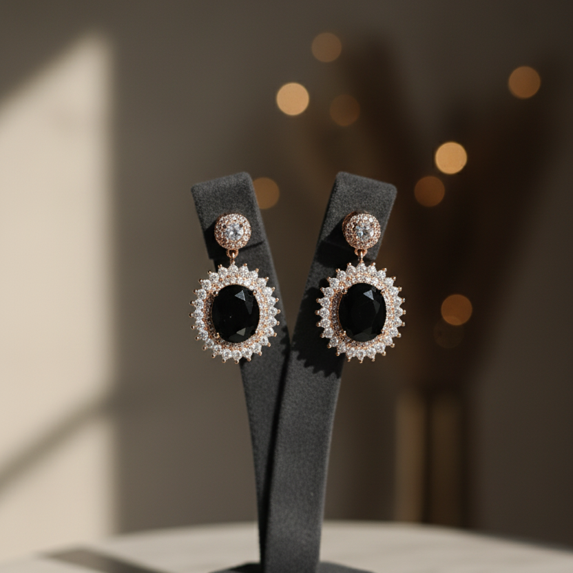 Midnight Petal Earrings