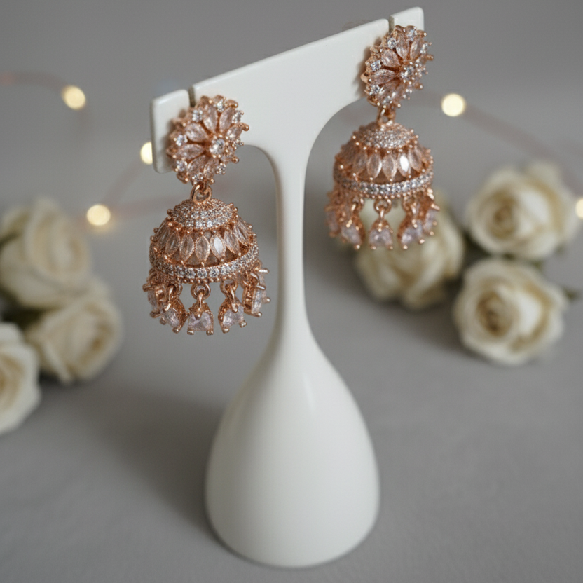 Rosé Radiance Jhumka