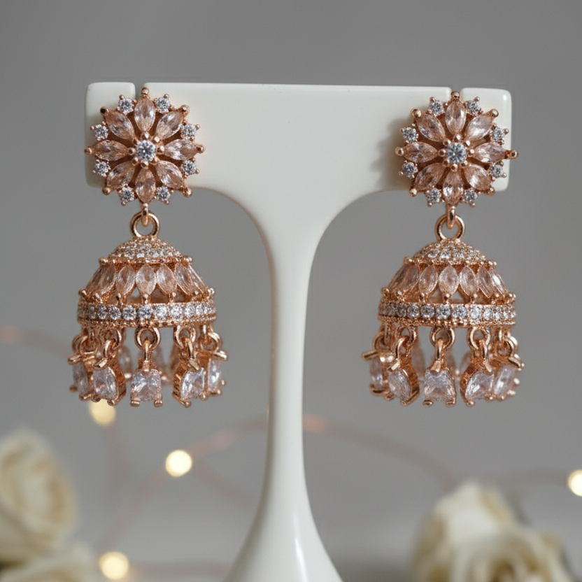 Rosé Radiance Jhumka
